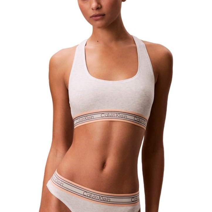 image:imageIcon Cotton Modal Unlined BraletteSnow Heather Retro Stripe