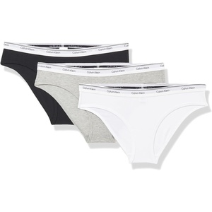 Calvin Klein Balance Cotton Stretch Bikini Panties, 3 Pack(Black/ White/ Grey Heather)