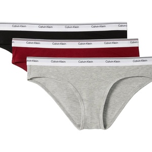 Calvin Klein Balance Cotton Stretch Bikini Panties, 3 Pack(Black/Grey Heather/Fall Berry)