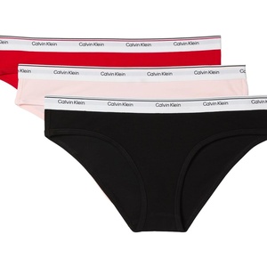Calvin Klein Balance Cotton Stretch Bikini Panties, 3 Pack(Black/Nymphs Thigh/Obsess)