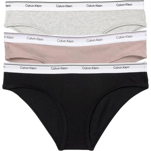 Calvin Klein Balance Cotton Stretch Bikini Panties, 3 Pack(Black/Snow Heather/Fresh Taupe)