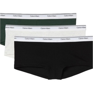 Calvin Klein Balance Cotton Stretch Boyshort Panties, 3 Pack(Black/Snow Heather/Kelly Green)