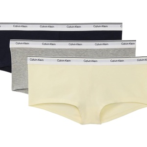 Calvin Klein Balance Cotton Stretch Boyshort Panties, 3 Pack(Shoreline/Grey Heather/French Vanilla)