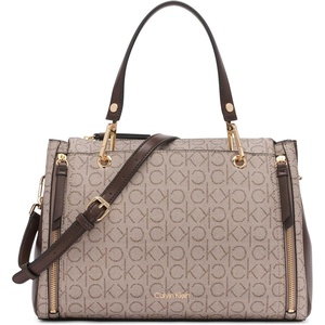 Calvin Klein Bubble Lamb Novelty Organization Satchel(Almond/Taupe/Java)