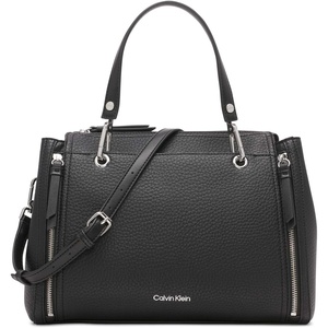 Calvin Klein Bubble Lamb Novelty Organization Satchel(Black/Silver Hampton Pebble)