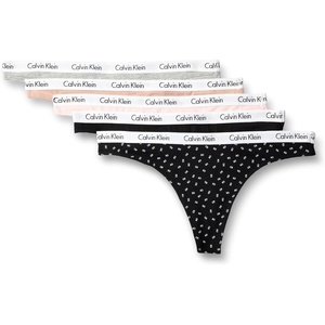 Calvin Klein Carousel Logo Cotton Stretch Thong Panties, 5 Pack