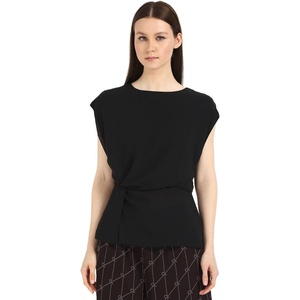 Calvin Klein Jeans Women’s Chiffon Twist Front Blouse(Black)