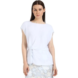 Calvin Klein Jeans Women’s Chiffon Twist Front Blouse(Ice Melt)