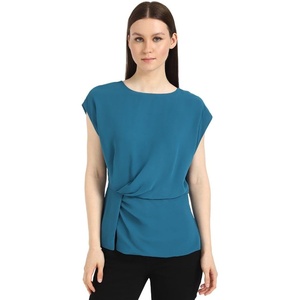 Calvin Klein Jeans Women’s Chiffon Twist Front Blouse(Ink Blue)