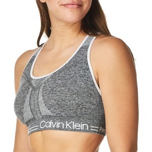 Calvin Klein Performance Womens Medium Impact Reversible Sports Bra (Standard and Plus Sizing)(Heather Grey/White)