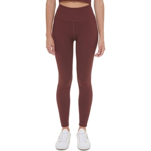 Calvin Klein Performance Womens Thin Rib High Waist 7/8 Length Tight(Bitter Chocolate)