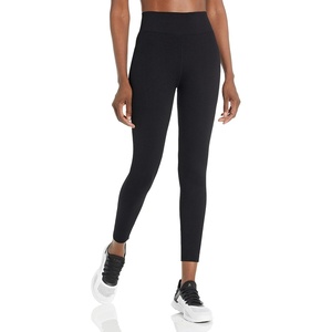 Calvin Klein Performance Womens Thin Rib High Waist 7/8 Length Tight(Black Thick Rib)