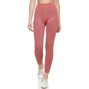 Calvin Klein Performance Womens Thin Rib High Waist 7/8 Length Tight(Redwood)