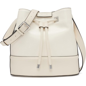 Calvin Klein Women’s Ash Crossbody Bag – Vegan Leather, Monogram, 2 Pockets(Cherub White)
