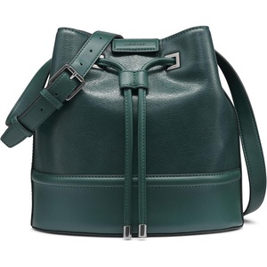 Calvin Klein Women’s Ash Crossbody Bag – Vegan Leather, Monogram, 2 Pockets(Deep Forest)