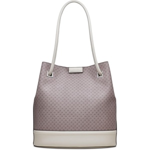 Calvin Klein Women’s Ash Tote Bag – North/South, Vegan Leather, 2 Pockets(Almond/Taupe/Cherub White)