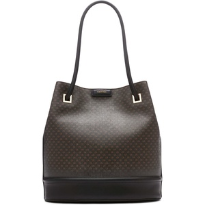 Calvin Klein Women’s Ash Tote Bag – North/South, Vegan Leather, 2 Pockets(Brown/Khaki/Black)