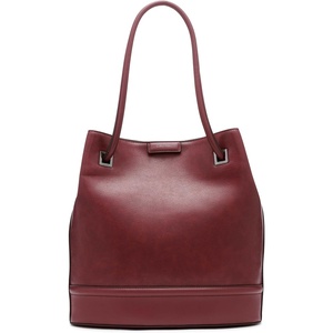 Calvin Klein Women’s Ash Tote Bag – North/South, Vegan Leather, 2 Pockets(Deep Rouge)