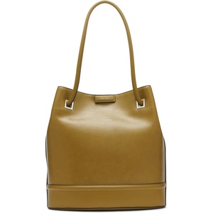 Calvin Klein Women’s Ash Tote Bag – North/South, Vegan Leather, 2 Pockets(Olive Branch)