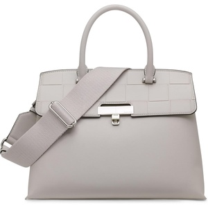 Calvin Klein Women’s Becky Turn Lock Satchel | Turn Lock(Dove Grey Woven)
