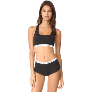 Calvin Klein Womens Carousel Logo Bralette(Black)