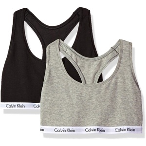 Calvin Klein Womens Carousel Logo Bralette(Black/Grey Heather)