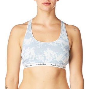 Calvin Klein Womens Carousel Logo Bralette(Morongo Clouds- Blue Fog)