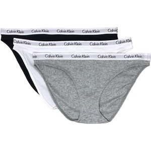 Calvin Klein Women’s Carousel Logo Cotton Stretch Bikini Panties, 3 Pack(Black(qp3266-904)/W_hg)