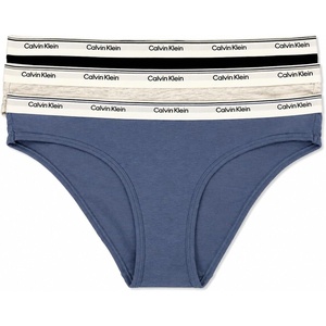 Calvin Klein Women’s Carousel Logo Cotton Stretch Bikini Panties, 3 Pack(Burgundy/Nude/Black)
