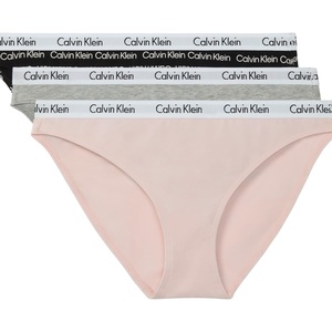 Calvin Klein Women’s Carousel Logo Cotton Stretch Bikini Panties, 3 Pack(Grey Heather/Nymphs Thigh/Core Logo Medium_black)