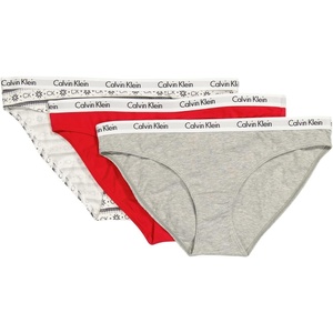 Calvin Klein Women’s Carousel Logo Cotton Stretch Bikini Panties, 3 Pack(Red(qp1258-625)/G_w)