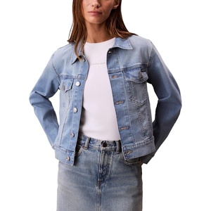 Calvin Klein Women’s Classic Denim Trucker Jacket(Light Bay)