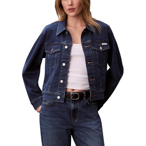 Calvin Klein Women’s Classic Denim Trucker Jacket(Storm Blue)