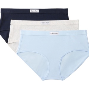 Calvin Klein Women’s Comfort Logo Cotton Stretch Modern Brief Panties, 3 Pack(Ashford Grey/ Grey Heather/ Evolve)