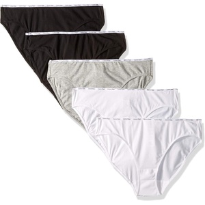 Calvin Klein Women’s Cotton Stretch Logo Bikini Panties, Multipack(Black/Black/White/White/Grey Heather)