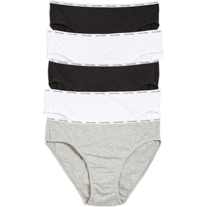 Calvin Klein Women’s Cotton Stretch Logo Bikini Panties, Multipack(Black/White/Grey Heather)