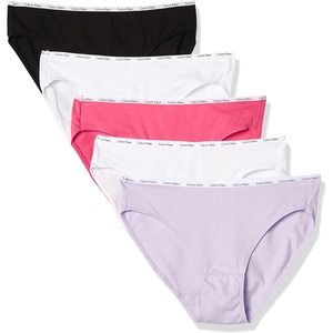 Calvin Klein Women’s Cotton Stretch Logo Bikini Panties, Multipack(White/Black/Lovely/Electric Pink)
