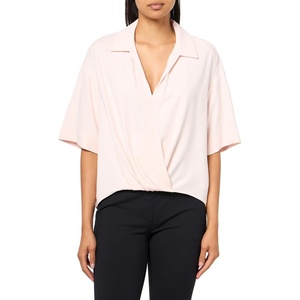 Calvin Klein Women’s Crepe Printed Wrap Top(Pearl)