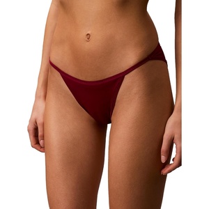 Calvin Klein Women’s Ideal Micro Low Rise String Bikini(Beet Red)