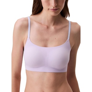 Calvin Klein Women’s Invisibles Comfort Seamless Adjustable Skinny Strap Bralette Bra(Lilac Quartz)
