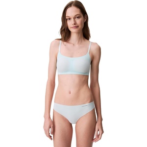 Calvin Klein Women’s Invisibles Comfort Seamless Adjustable Skinny Strap Bralette Bra(Moonlight Jade)