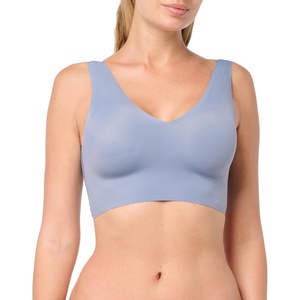 Calvin Klein Womens Invisibles Comfort Seamless Lightly Lined V Neck Bralette Bra(Flint Stone)