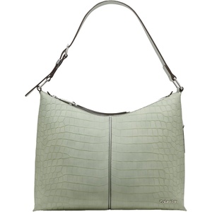Calvin Klein Women’s Max Top Zip Hobo Shoulder Bag(Desert Sage Sueded Croc)