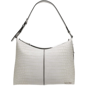 Calvin Klein Women’s Max Top Zip Hobo Shoulder Bag(Dove Grey Sueded Croc)