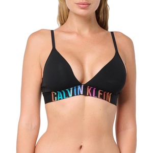 Calvin Klein Women’s Modern Cotton Lightly Lined Triangle Wireless Bralette(Black W/ Ombre Pride Wb)