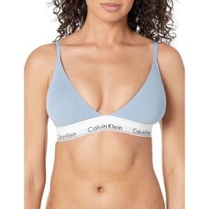Calvin Klein Women’s Modern Cotton Lightly Lined Triangle Wireless Bralette(Iceland Blue)