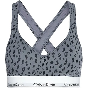 Calvin Klein Women’s Modern Cotton Lightly Lined Wireless Bralette(Savannah Cheetah Pewter)