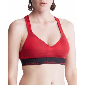 Calvin Klein Women’s Modern Cotton Lightly Lined Wireless Bralette(Textured Plaid Exact)