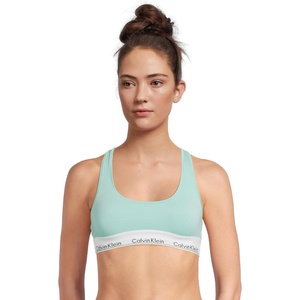 Calvin Klein Women’s Modern Cotton Unlined Wireless Bralette(Beau Blue)