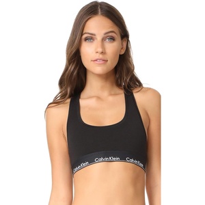 Calvin Klein Women’s Modern Cotton Unlined Wireless Bralette(Black Waistband)